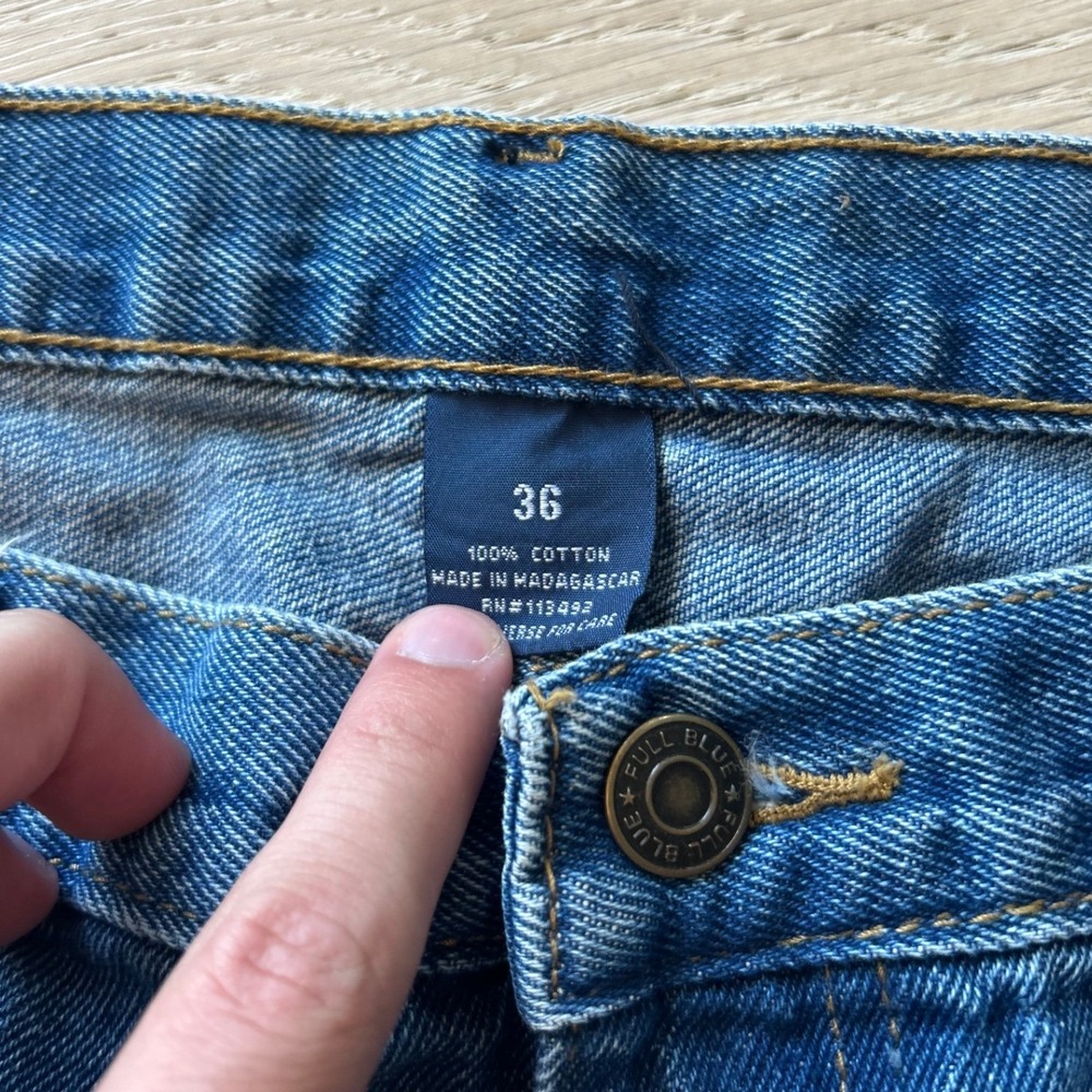 Y2K Skater Mens Denim Carpenter Shorts Size 36 Medium Wash Blue Denim Jorts VTG - Picture 4 of 7
